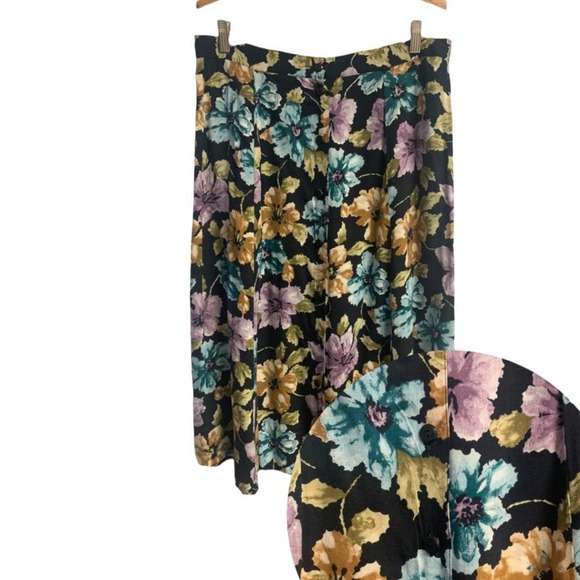 Sag Harbor floral button down front maxi skirt - Picture 2 of 3